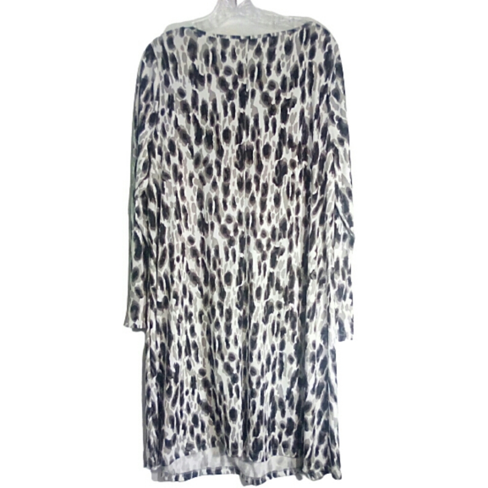 Lane Bryant 6TH&LN Dress Sz 10/12 Black White Gray Pattern Comfy Stretch Edgy - Picture 3 of 4